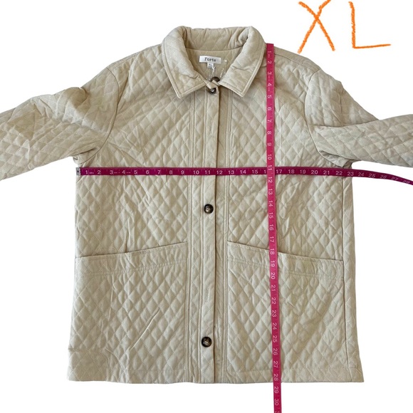 Diamond Quilted Corduroy Button-Up Jacket in Ecru - Picture 16 of 16